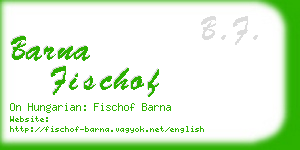 barna fischof business card